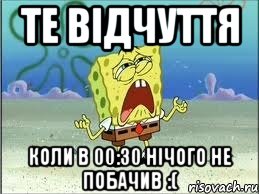 Те відчуття Коли в 00:30 нічого не побачив :(, Мем Спанч Боб плачет