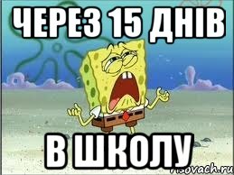 через 15 днів в школу, Мем Спанч Боб плачет