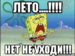 Лето....!!!! Нет не уходи!!!, Мем Спанч Боб плачет