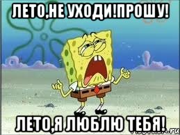 Лето,не уходи!Прошу! Лето,Я ЛЮБЛЮ ТЕБЯ!, Мем Спанч Боб плачет