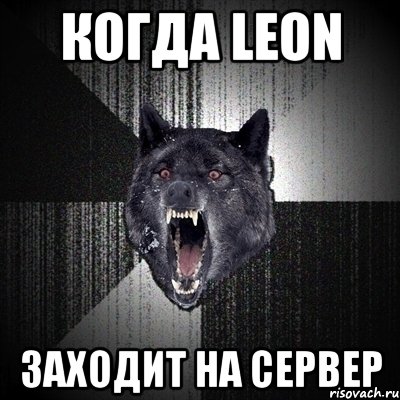 Когда Leon заходит на сервер, Мем Сумасшедший волк