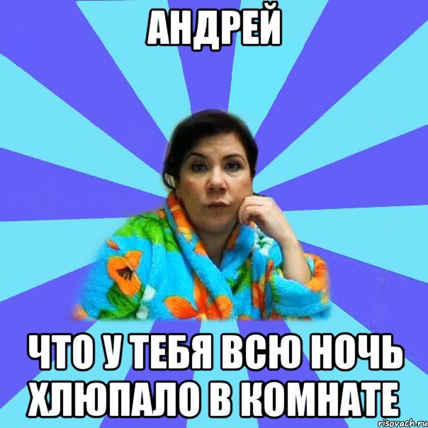 Андрей что у тебя всю ночь хлюпало в комнате, Мем типичная мама