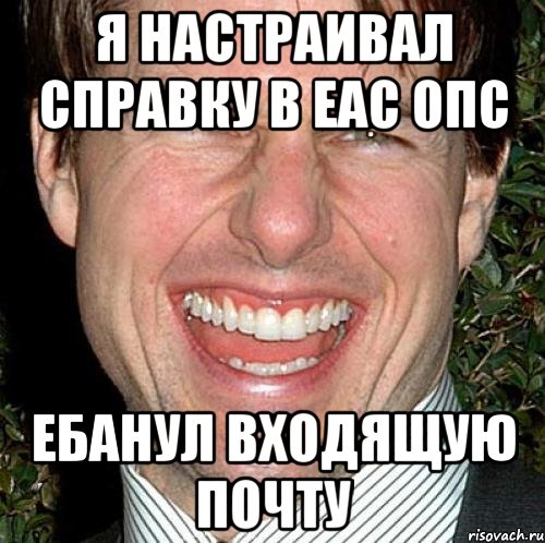 я настраивал справку в ЕАС ОПС ебанул входящую почту, Мем Том Круз