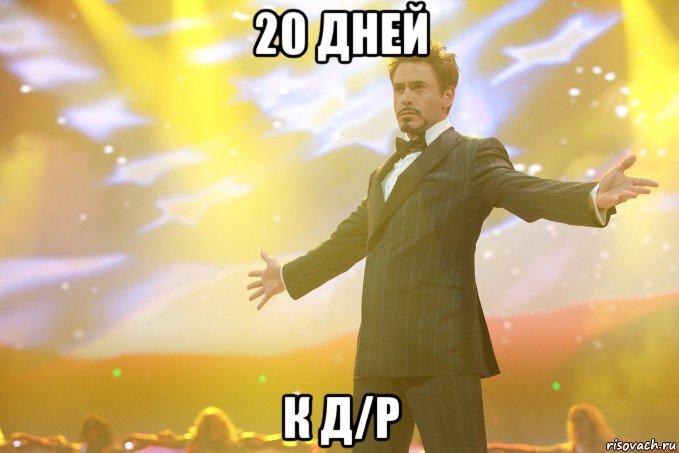 20 ДНЕЙ К Д/Р, Мем Тони Старк (Роберт Дауни младший)