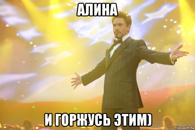 Алина И горжусь этим), Мем Тони Старк (Роберт Дауни младший)