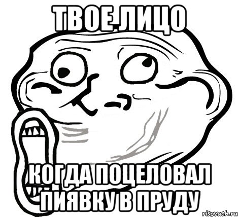 Твое лицо когда поцеловал пиявку в пруду, Мем  Trollface LOL