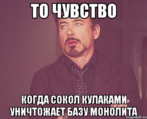 То чувство Когда сокол кулаками уничтожает базу Монолита, Мем твое выражение лица