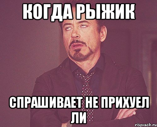 когда рыжик спрашивает не прихуел ли, Мем твое выражение лица