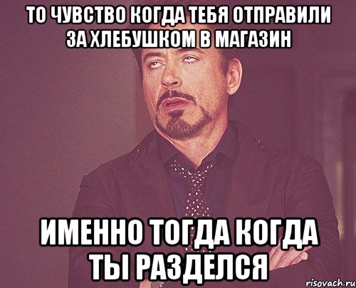 ТО ЧУВСТВО КОГДА ТЕБЯ ОТПРАВИЛИ ЗА ХЛЕБУШКОМ В МАГАЗИН ИМЕННО ТОГДА КОГДА ТЫ РАЗДЕЛСЯ, Мем твое выражение лица