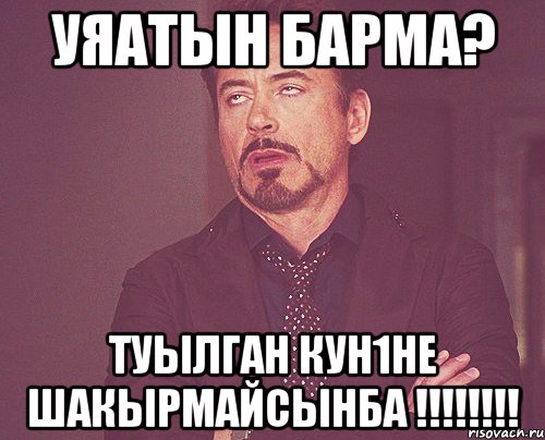 Уяатын барма? Туылган кун1не шакырмайсынба !!!!!!!!, Мем твое выражение лица