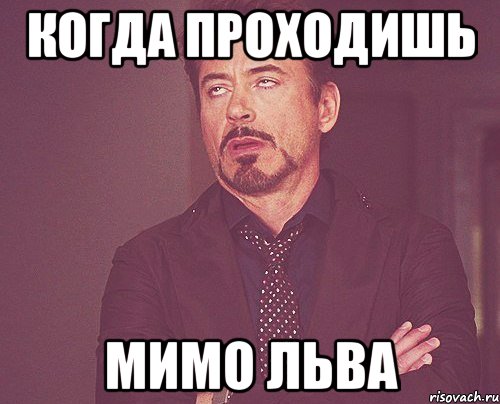Когда проходишь мимо Льва, Мем твое выражение лица