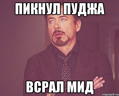 ПИКНУЛ ПУДЖА ВСРАЛ МИД, Мем твое выражение лица