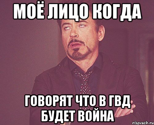 Моё лицо когда Говорят что в ГВД будет война, Мем твое выражение лица