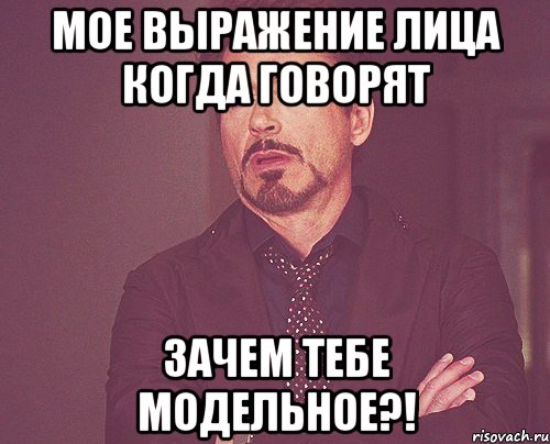 мое выражение лица когда говорят ЗАЧЕМ ТЕБЕ МОДЕЛЬНОЕ?!, Мем твое выражение лица