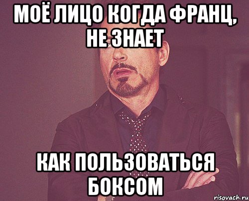 Моё лицо когда Франц, не знает как пользоваться боксом, Мем твое выражение лица