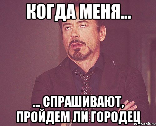 Когда меня... ... спрашивают, пройдем ли Городец, Мем твое выражение лица