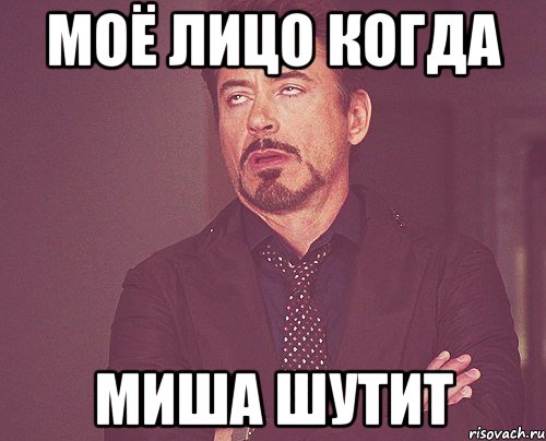 МОЁ ЛИЦО КОГДА МИША ШУТИТ, Мем твое выражение лица