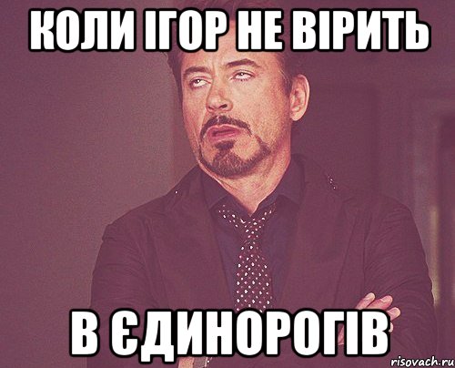 Коли Ігор не вірить в єдинорогів, Мем твое выражение лица