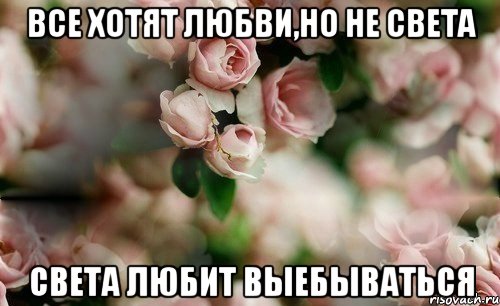 все хотят любви,но не Света Света любит выебываться