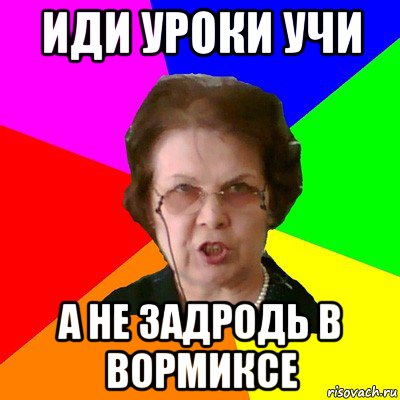 Иди уроки учи А не задродь в вормиксе, Мем Типичная училка