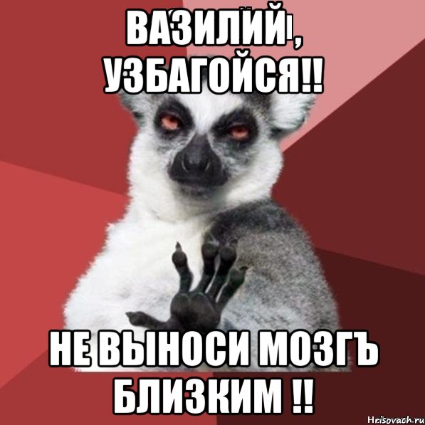 ВАзИлий , узбагойся!! Не выноси мозгЪ близким !!, Мем Узбагойзя