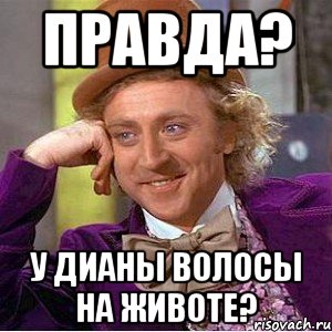 Правда? у Дианы волосы на животе?, Мем Ну давай расскажи (Вилли Вонка)
