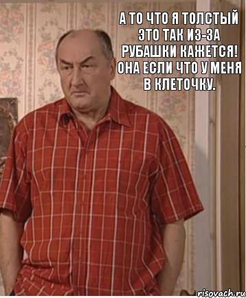 А то что я толстый это так из-за рубашки кажется! Она если что у меня в клеточку., Комикс Николай Петрович Воронин