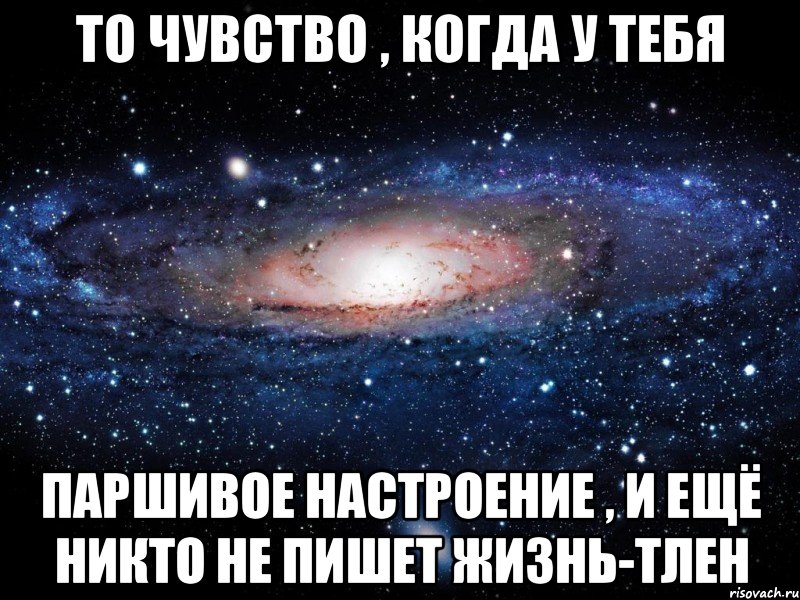 то чувство , когда у тебя паршивое настроение , и ещё никто не пишет ЖИЗНЬ-ТЛЕН, Мем Вселенная