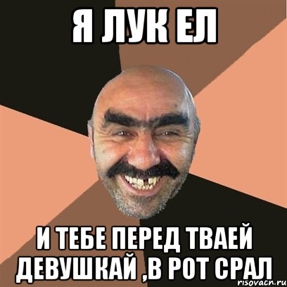 Я ЛУК ЕЛ И ТЕБЕ ПЕРЕД ТВАЕЙ ДЕВУШКАЙ ,В РОТ СРАЛ, Мем Я твой дом труба шатал