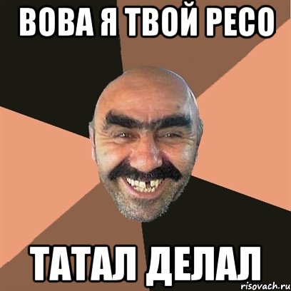 Вова я твой РЕСО ТАТАЛ делал, Мем Я твой дом труба шатал