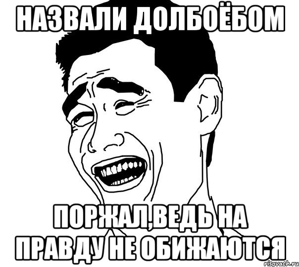 НАЗВАЛИ ДОЛБОЁБОМ ПОРЖАЛ,ВЕДЬ НА ПРАВДУ НЕ ОБИЖАЮТСЯ, Мем Яо минг