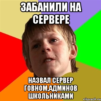 Забанили на сервере Назвал сервер говном,админов школьниками, Мем Злой школьник