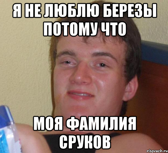 Я не люблю березы потому что моя фамилия СРУКОВ