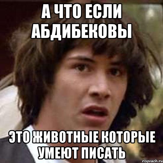 а что если абдибековы это животные которые умеют писать, Мем А что если (Киану Ривз)