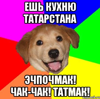 Ешь кухню татарстана Эчпочмак! Чак-чак! Татмак!, Мем Advice Dog