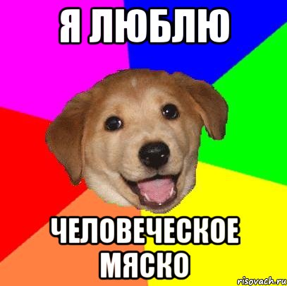 Я люблю человеческое мяско, Мем Advice Dog