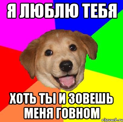 я люблю тебя хоть ты и зовешь меня говном, Мем Advice Dog