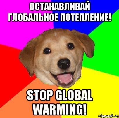 Останавливай глобальное потепление! Stop global warming!, Мем Advice Dog