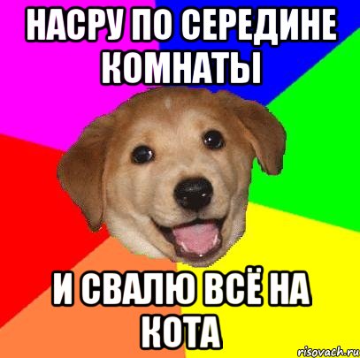 НАСРУ ПО СЕРЕДИНЕ КОМНАТЫ И СВАЛЮ ВСЁ НА КОТА, Мем Advice Dog