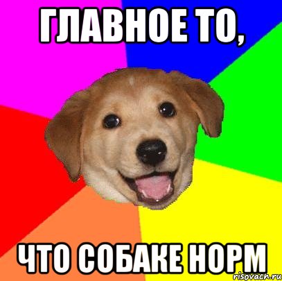 ГЛАВНОЕ ТО, ЧТО СОБАКЕ НОРМ, Мем Advice Dog