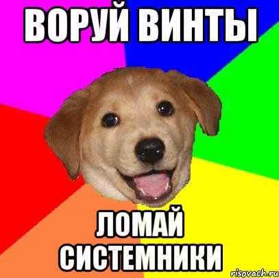 Воруй винты Ломай системники, Мем Advice Dog