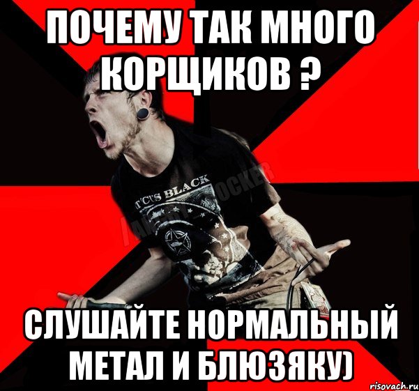 Почему так много корщиков ? слушайте нормальный метал и блюзяку), Мем Агрессивный рокер