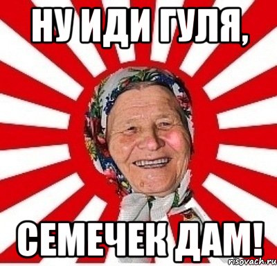 Ну иди гуля, Семечек дам!, Мем  бабуля