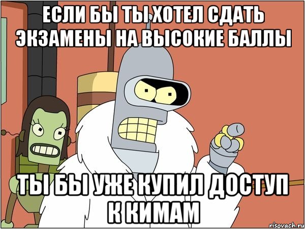 Если бы ты хотел сдать экзамены на высокие баллы Ты бы уже купил доступ к кимам, Мем Бендер