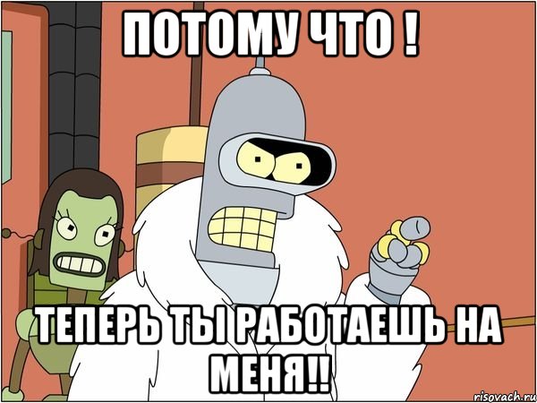 потому что ! теперь ты работаешь на меня!!, Мем Бендер