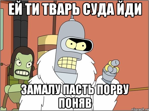 ей ти тварь суда йди замалу пасть порву поняв, Мем Бендер