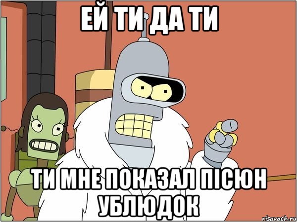 Ей ти да ти Ти мне показал ПІСЮН ублюдок, Мем Бендер