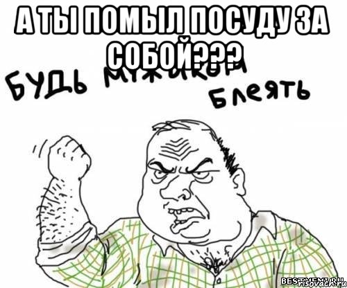 А ты помыл посуду за собой??? , Мем блять