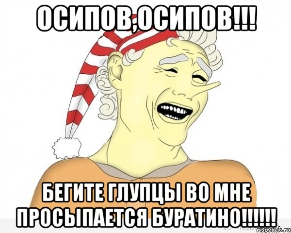 осипов,осипов!!! бегите глупцы во мне просыпается буратино!!!!!!, Мем буратино