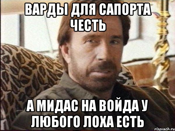 Варды для сапорта честь А мидас на войда у любого лоха есть, Мем чак норрис